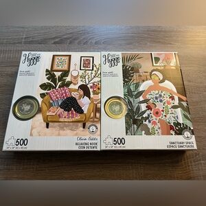 Bundle of 2 Hygge Puzzles with Candles - 500 pieces each